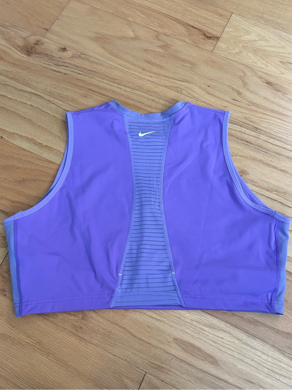Nike Pro Dri-FIT Cropped Tank Top XXL | 1/2 Zip | Built-In Bra Purple - Picture 3 of 12